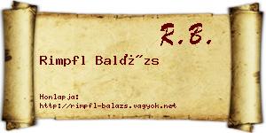 Rimpfl Balázs névjegykártya